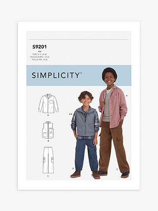 Simplicity Child's Shirt, Vest and Trousers Sewing Pattern, S9201, HH