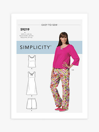 Simplicity Misses' Sleepwear, S9219, A