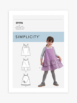 Simplicity Child's Pullover Dress Sewing Pattern, S9196, A