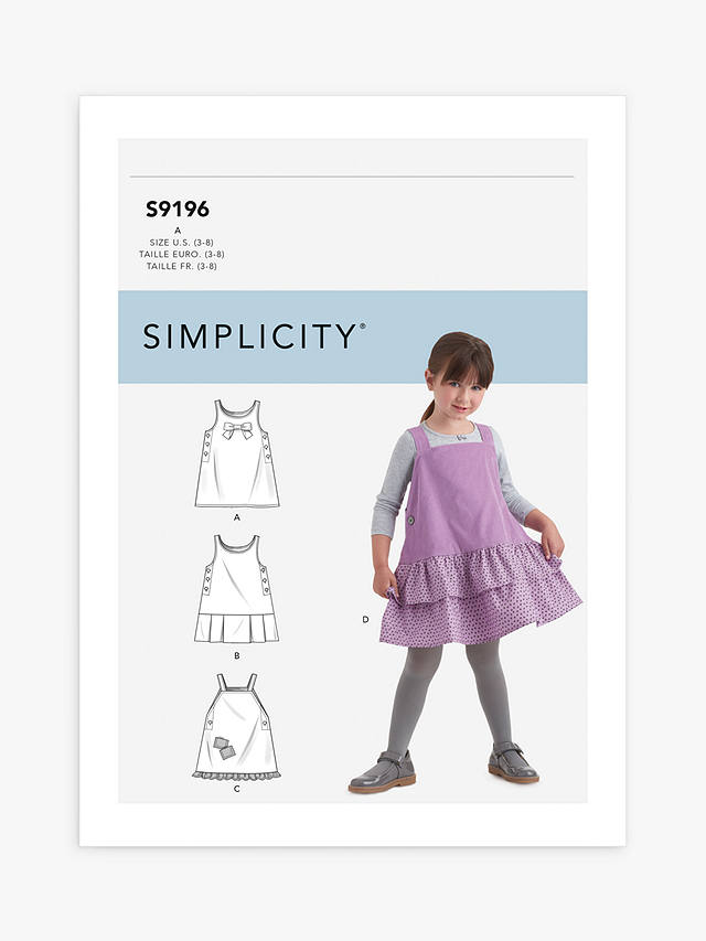 Simplicity Child's Pullover Dress Sewing Pattern, S9196, A