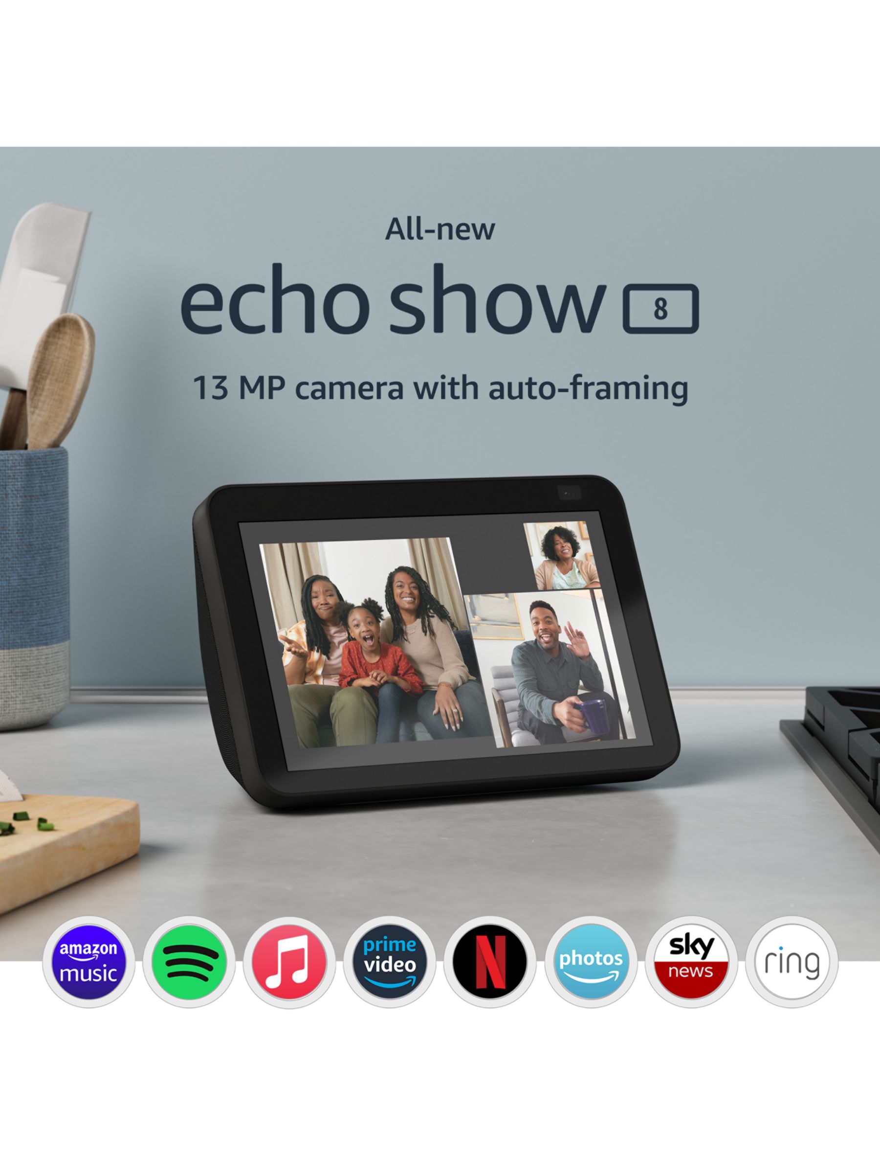 Amazon Echo Show 8 Gen) Smart with 8" Screen Voice Recognition &