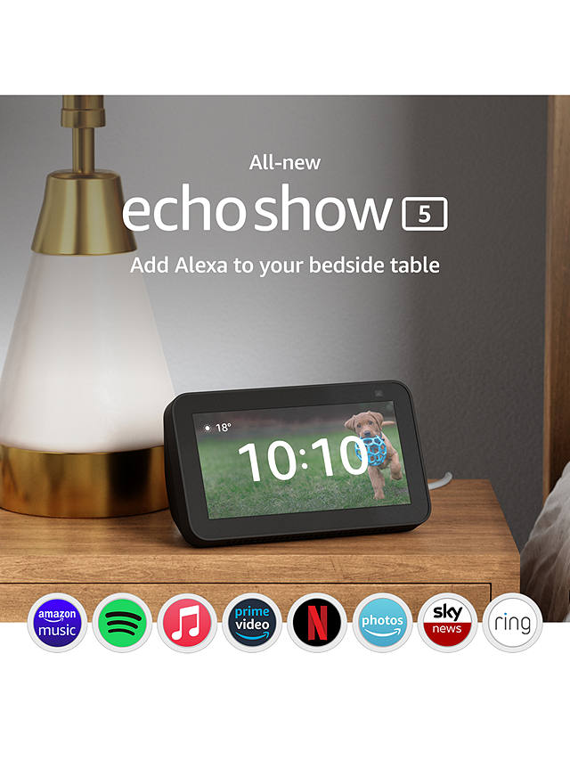 Amazon Echo Show 5 (2nd Gen) Smart Speaker with 5.5" Screen & Alexa Voice Recognition & Control, Charcoal