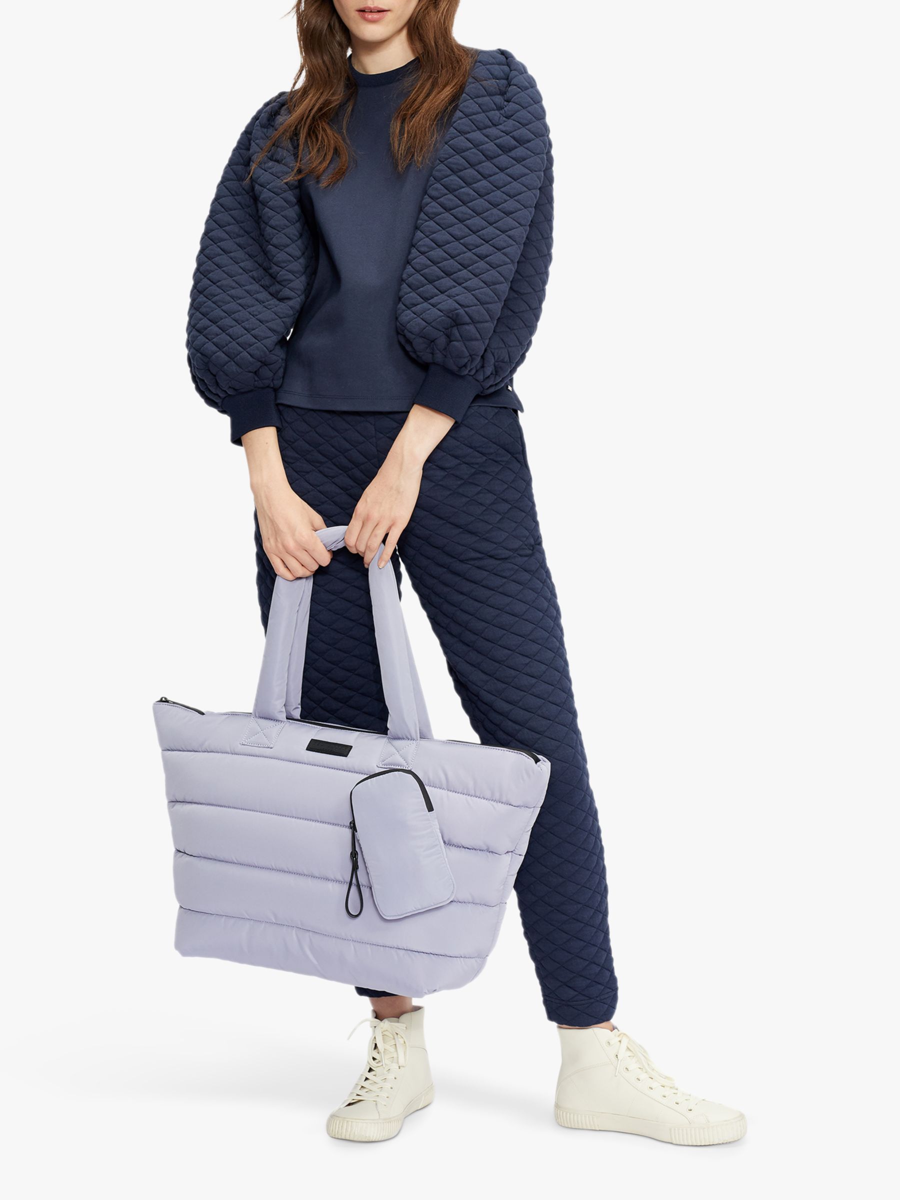 Ted Baker Quinsin Oversized Puffer Tote Bag, Grey at John Lewis & Partners
