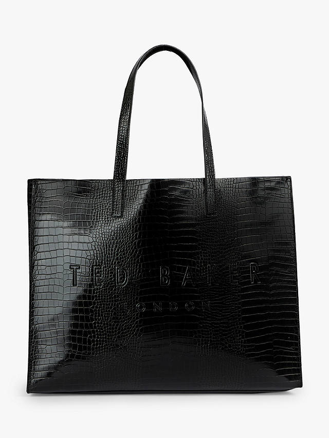Ted Baker Allicon Croc Large Icon Shopper Bag, Black