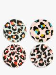 Eleanor Bowmer Leopard Print Fine China Round Coasters, Set of 4, Assorted