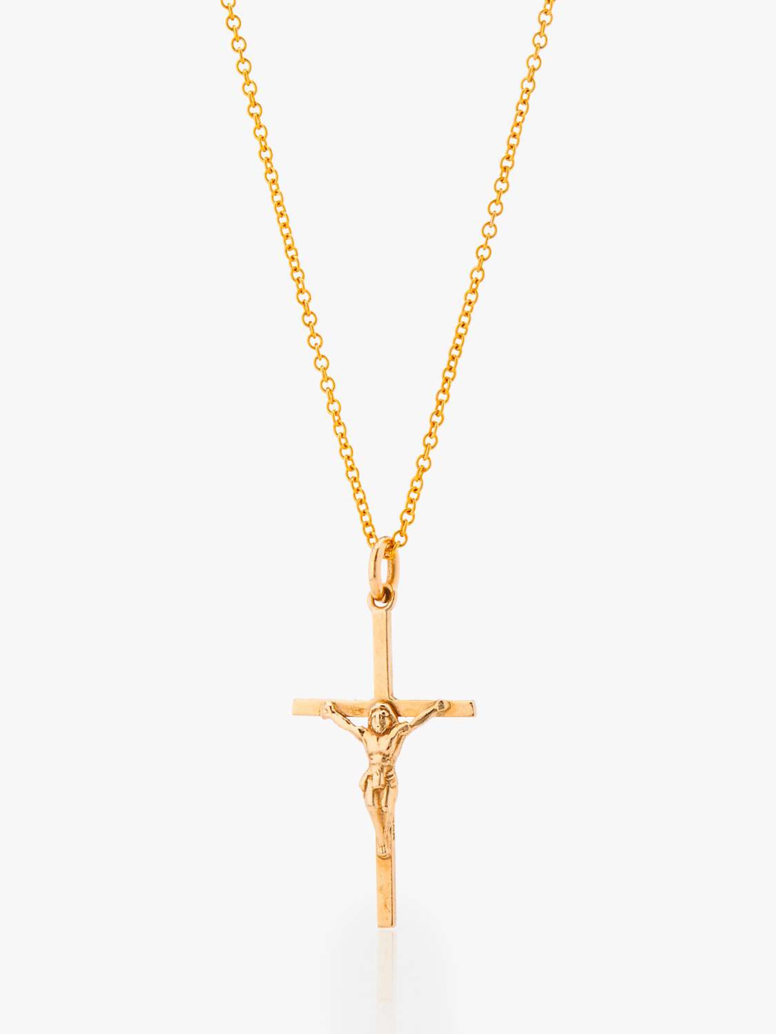Buy L & T Heirlooms 9ct Yellow Gold Second Hand Crucifix Pendant Necklace Online at johnlewis.com