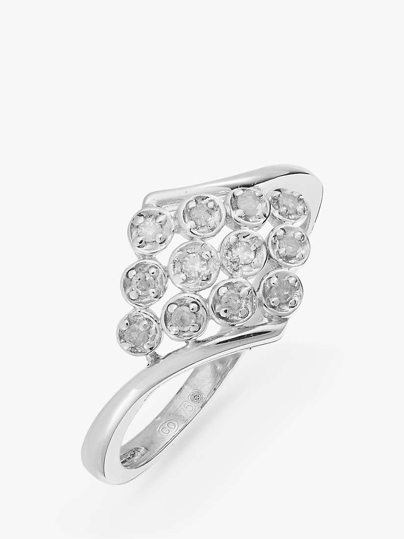 Buy L & T Heirlooms 9ct White Gold Second Hand Diamond Twist Ring Online at johnlewis.com