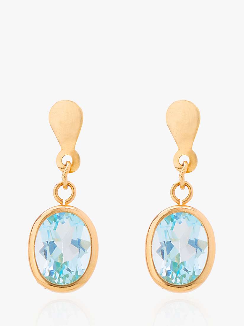 Buy L & T Heirlooms 9ct Yellow Gold Second Hand Topaz Drop Earrings Online at johnlewis.com