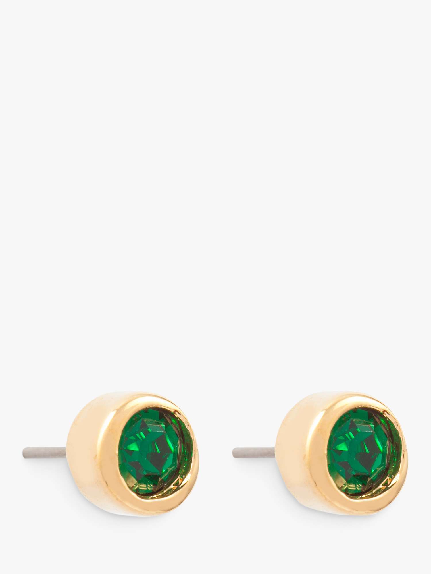 Buy Susan Caplan Vintage D'Orlan 22ct Gold Plated Swarovski Crystal Round Stud Earrings, Dated Circa 1980s, Gold/Green Online at johnlewis.com