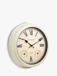 Brookpace Lascelles Roman Numeral Outdoor Wall Clock with Temperature & Humidity, 36cm, Cream