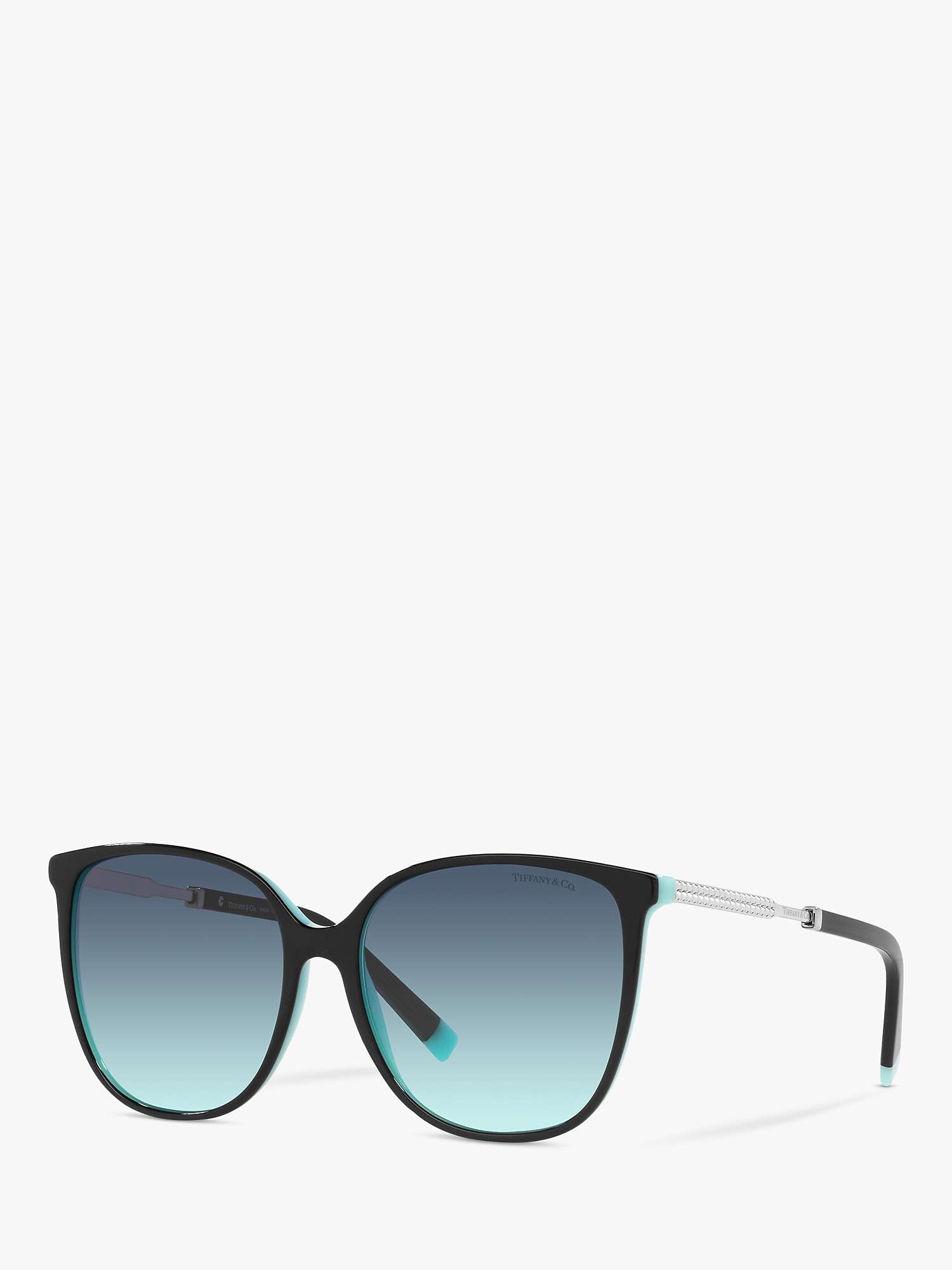 Buy Tiffany & Co TF4184 Women's Oval Sunglasses, Black/Blue Gradient Online at johnlewis.com