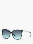 Tiffany & Co TF4184 Women's Oval Sunglasses, Black/Blue Gradient