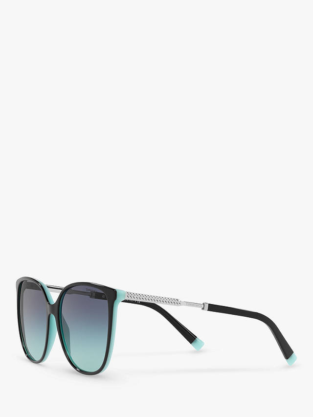 Tiffany & Co TF4184 Women's Oval Sunglasses, Black/Blue Gradient