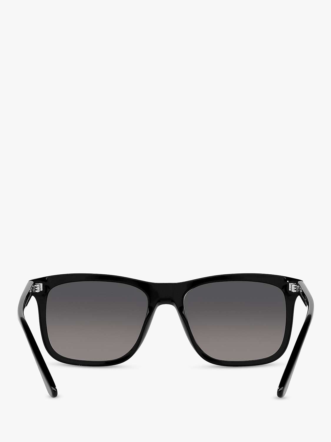 Buy Prada PR 18WS Men's Rectangular Polarised Sunglasses, Black/Grey Gradient Online at johnlewis.com