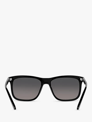 Prada PR 18WS Men's Rectangular Polarised Sunglasses, Black/Grey Gradient