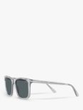 Prada PR 18WS Men's Rectangular Sunglasses, Clear Grey/Grey