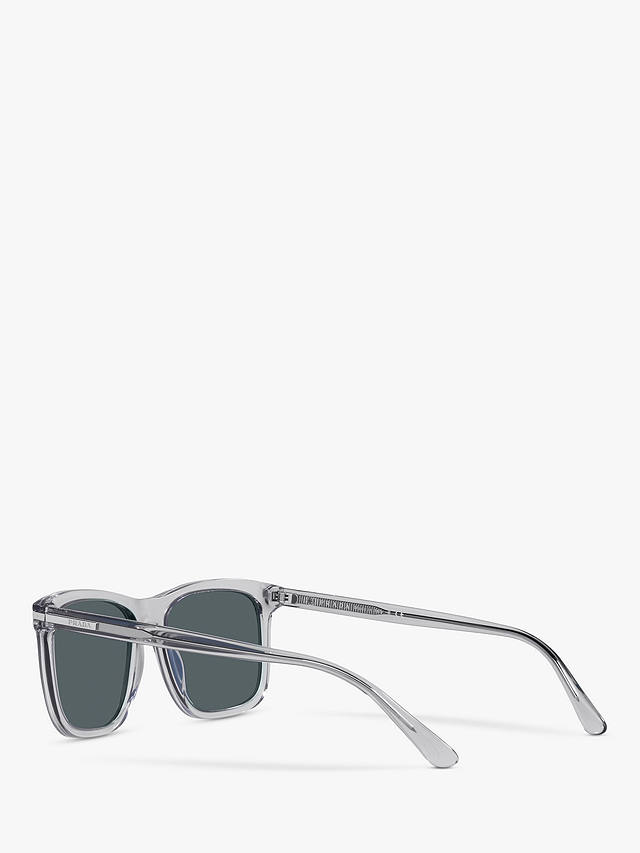 Prada PR 18WS Men's Rectangular Sunglasses, Clear Grey/Grey