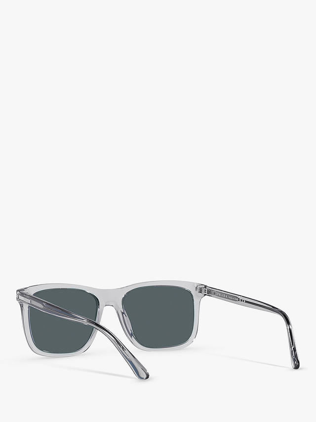 Prada PR 18WS Men's Rectangular Sunglasses, Clear Grey/Grey