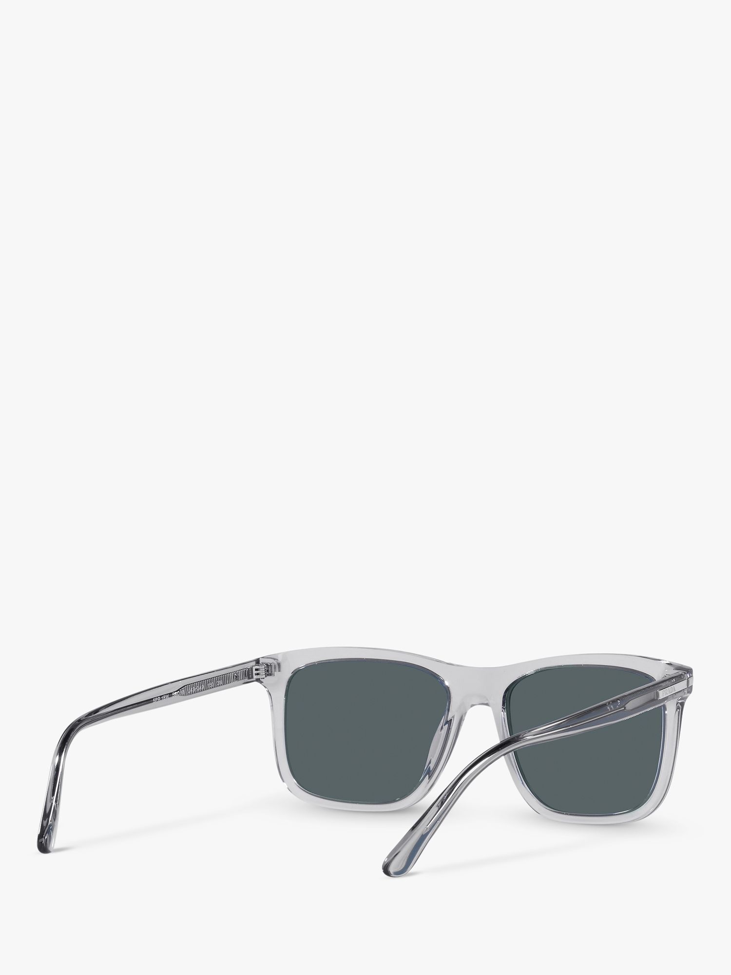 Prada PR 18WS Men's Rectangular Sunglasses, Clear Grey/Grey at John Lewis &  Partners