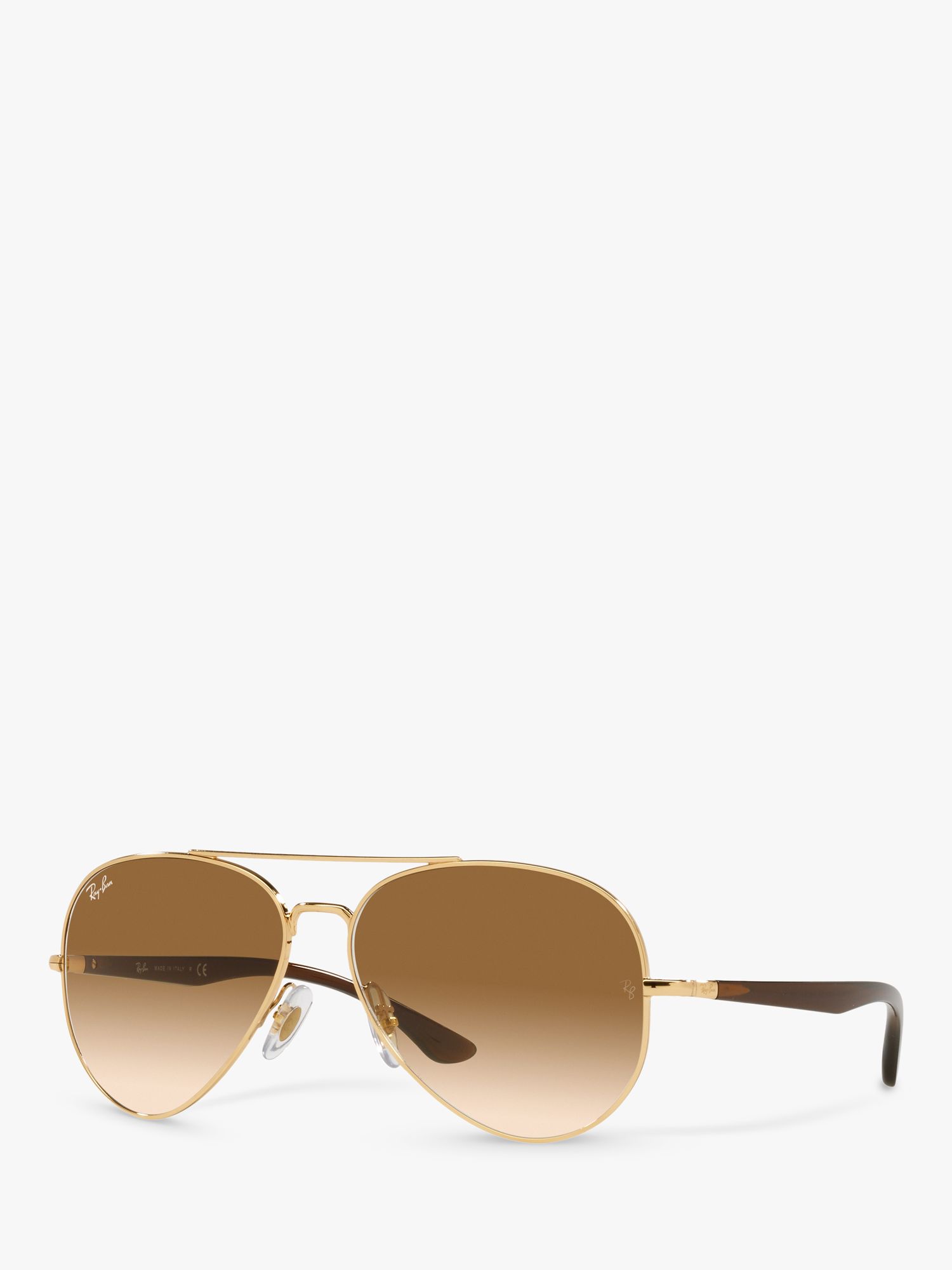 Ray-Ban RB3675 Unisex Aviator Sunglasses, Gold/Brown Gradient at John Lewis  & Partners