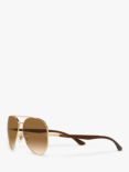 Ray-Ban RB3675 Unisex Aviator Sunglasses, Gold/Brown Gradient