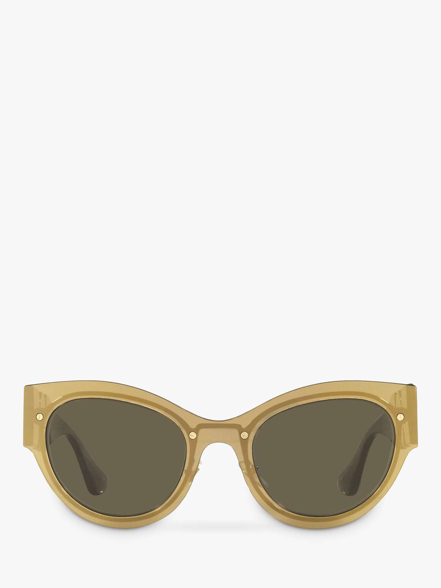 Buy Versace VE2234 Women's Butterfly Sunglasses, Transparent Brown/Mirror Gold Online at johnlewis.com