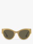 Versace VE2234 Women's Butterfly Sunglasses, Transparent Brown/Mirror Gold