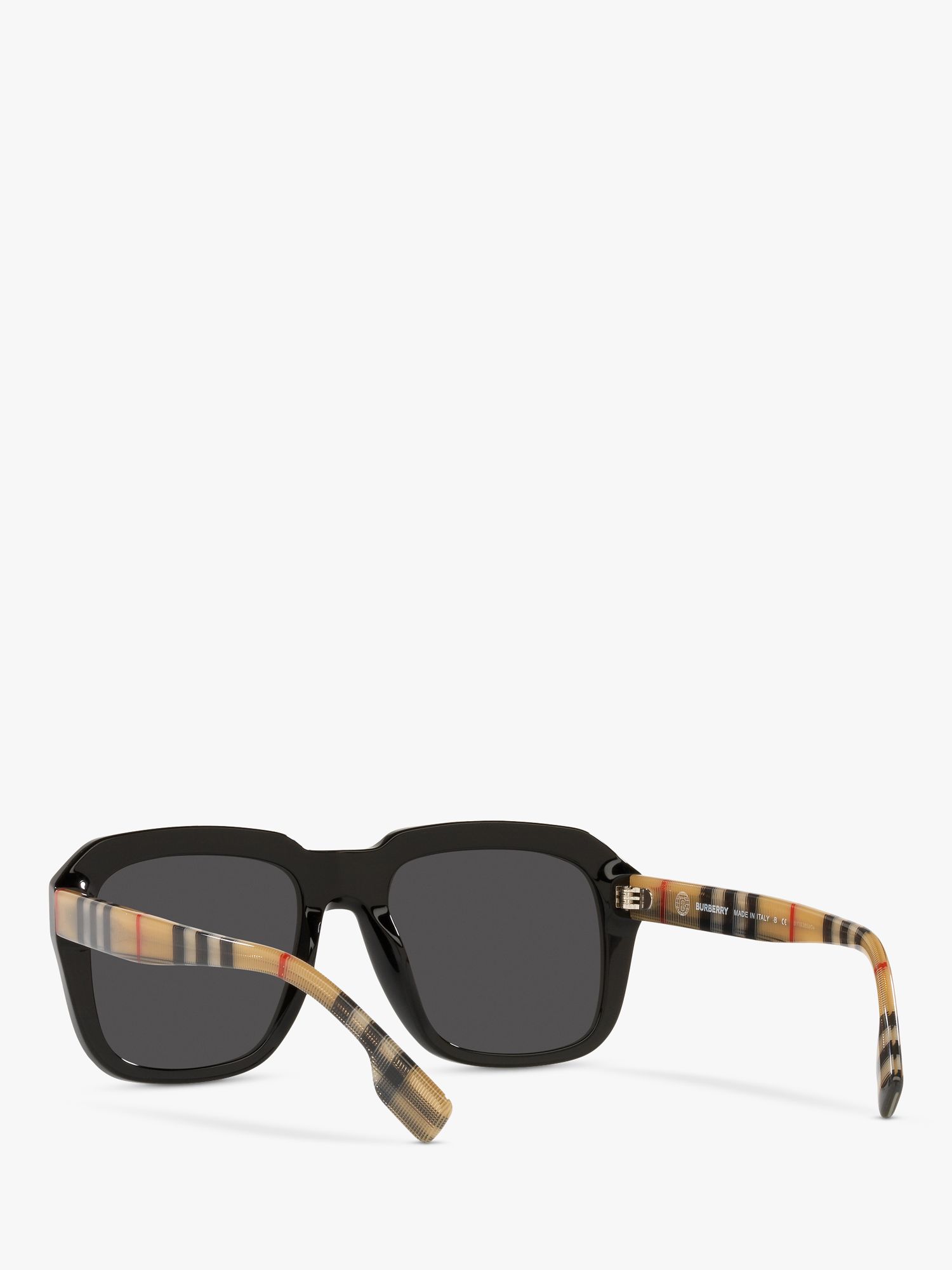 Burberry BE4350 Men's Square Sunglasses, Black/Multi at John Lewis &  Partners