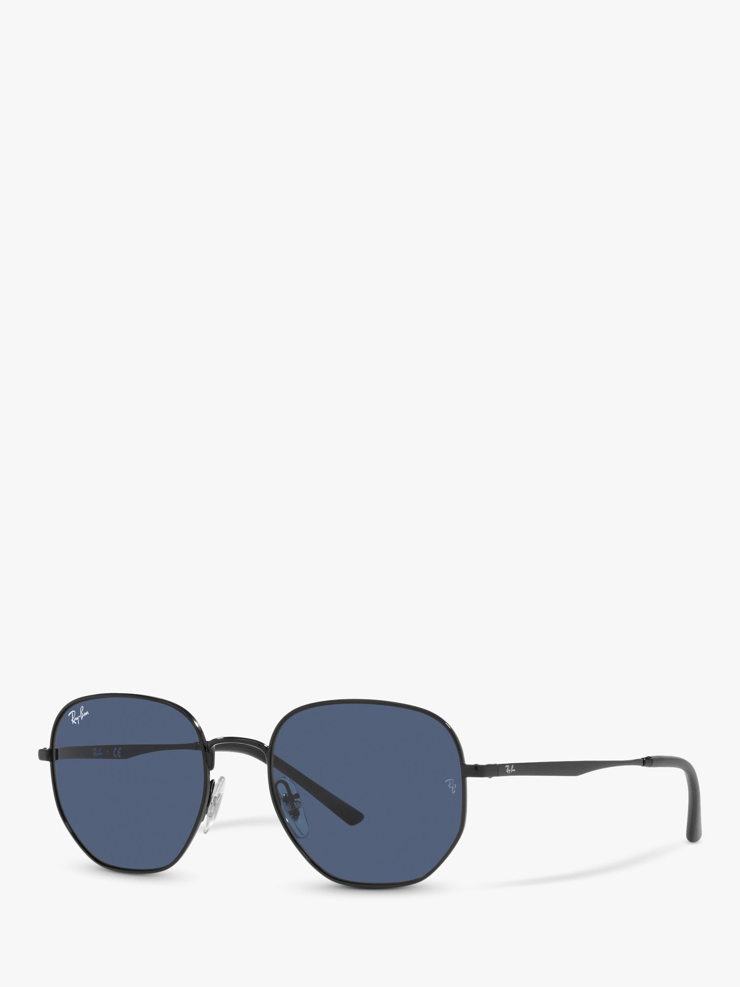 Ray-Ban RB3682 Unisex Irregular Sunglasses, Black/Blue at John Lewis &  Partners