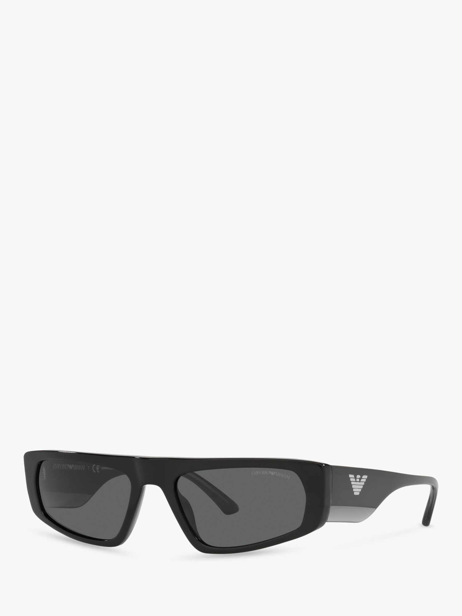 Emporio Armani EA4168 Men's Pillow Sunglasses, Black/Grey at John Lewis ...
