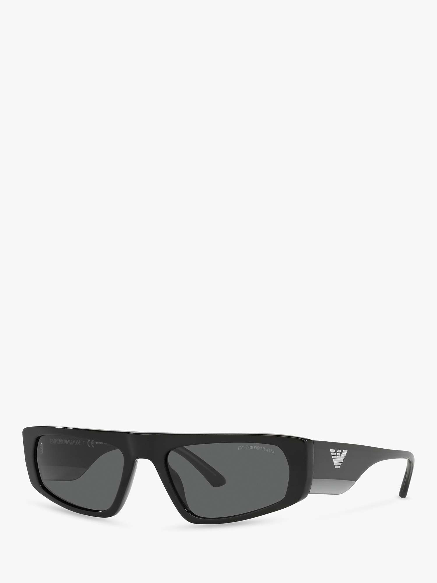 Buy Emporio Armani EA4168 Men's Pillow Sunglasses, Black/Grey Online at johnlewis.com