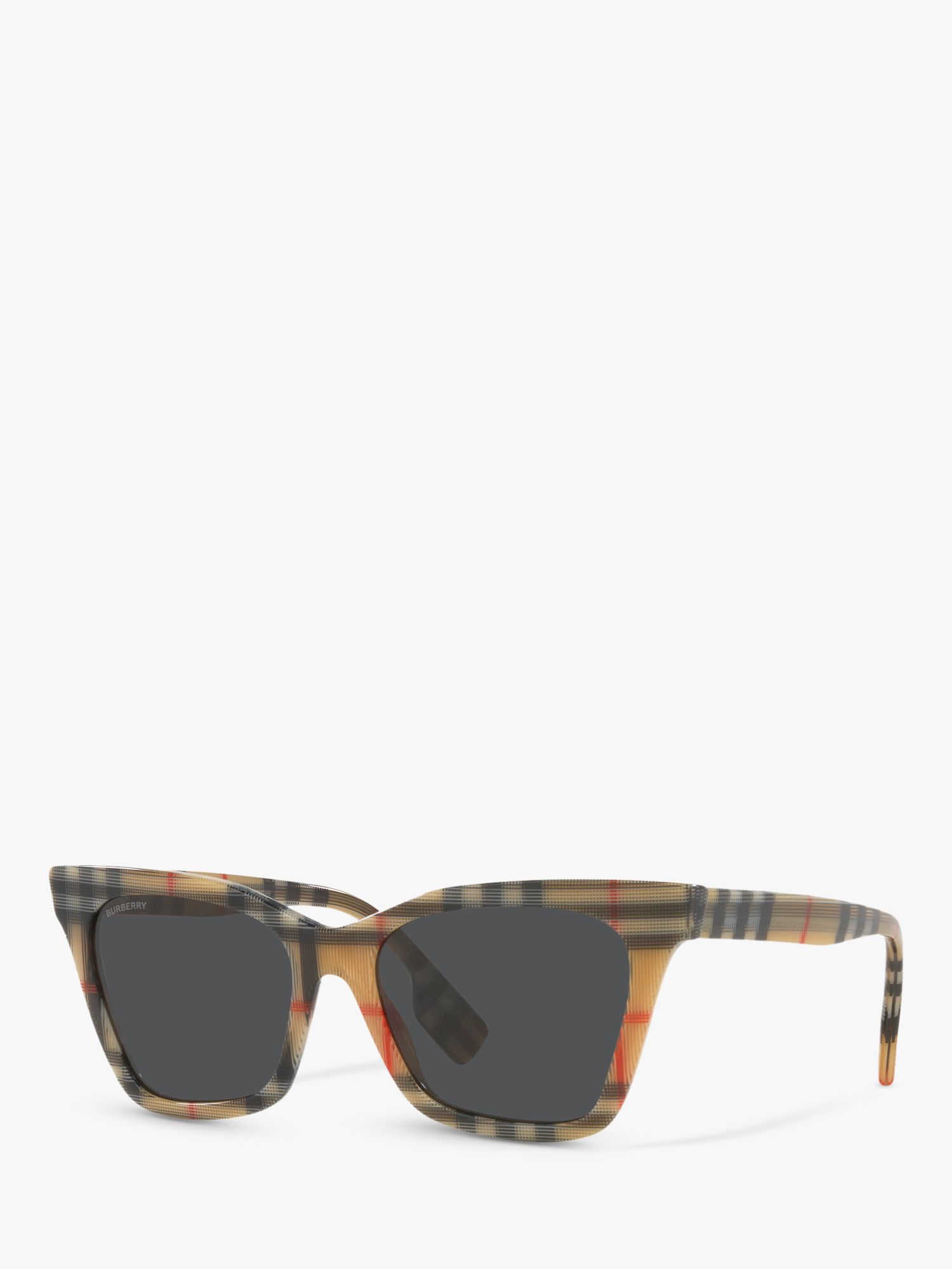 Burberry BE4346 Women's Irregular Sunglasses, Vintage Check/Grey at