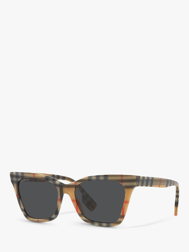 Burberry BE4346 Women's Irregular Sunglasses, Vintage Check/Grey