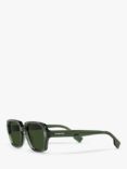 Burberry BE4349 Men's Rectangular Sunglasses, Green