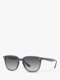 Ray-Ban RB4362 Unisex Square Sunglasses, Opal Dark Azure/Grey Gradient