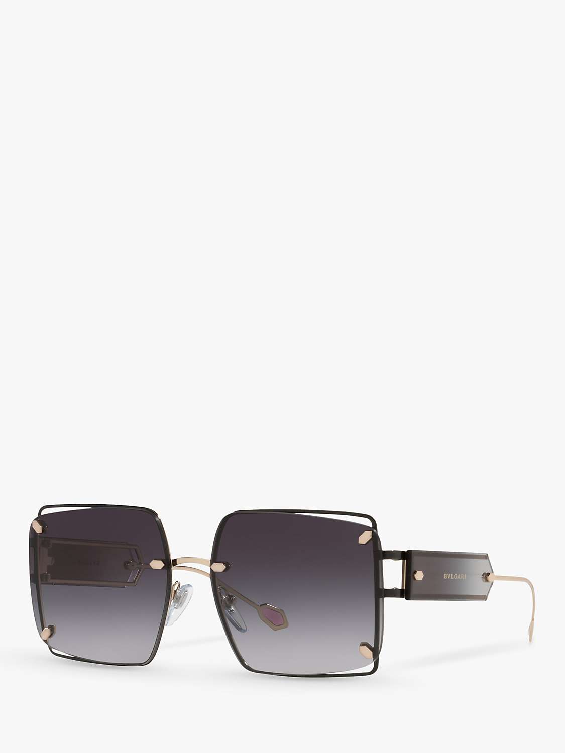Buy BVLGARI BV6171 Women's Squared Sunglasses, Black/Pink Gold Online at johnlewis.com