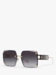 BVLGARI BV6171 Women's Squared Sunglasses, Black/Pink Gold