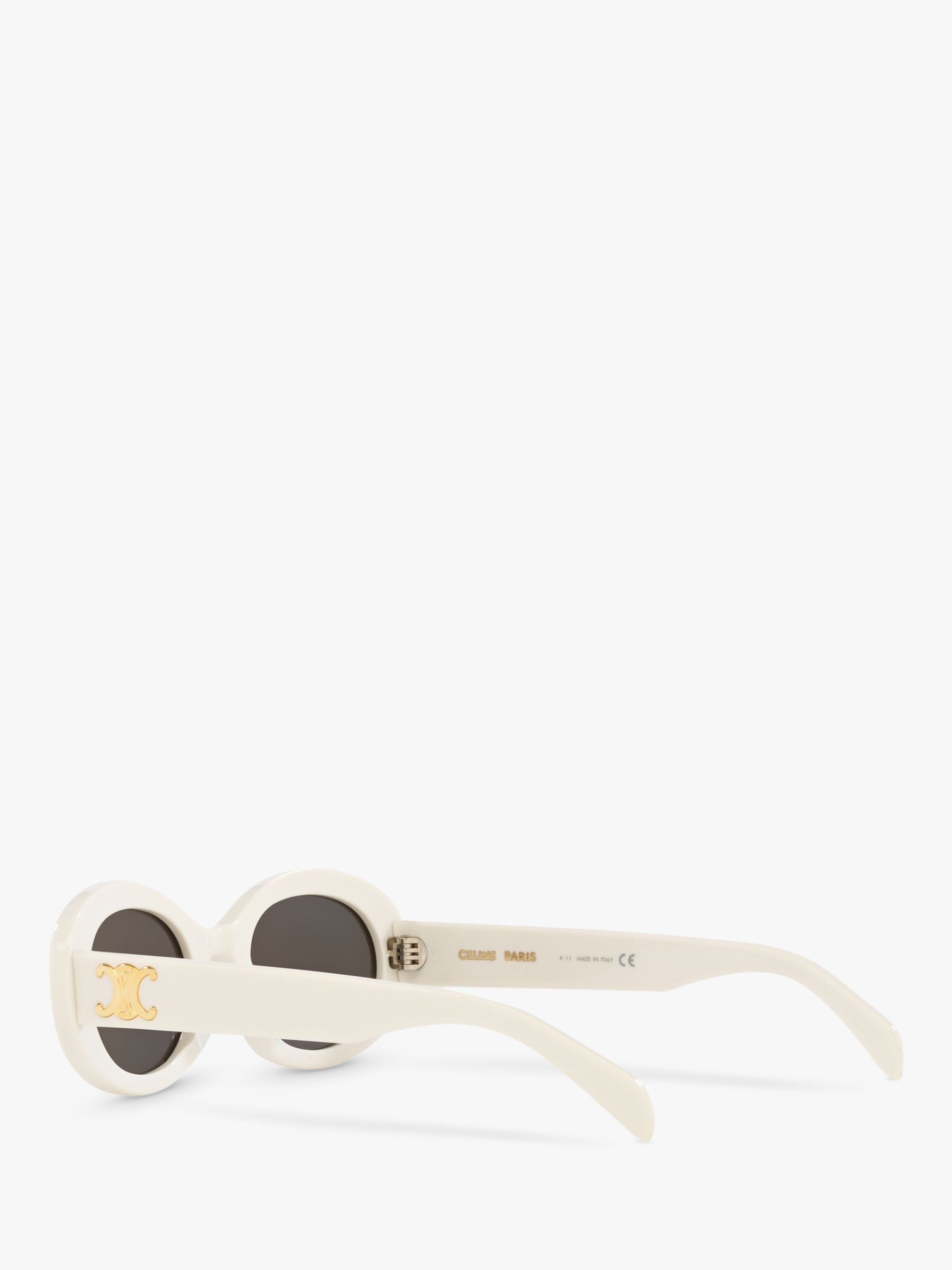 Celine CL40194U Unisex Oval Sunglasses, Ivory/Grey at John Lewis & Partners