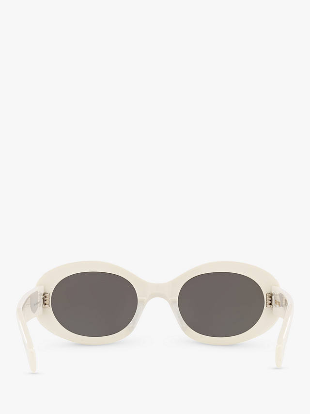 Celine CL40194U Unisex Oval Sunglasses, Ivory/Grey