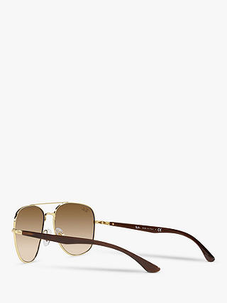 Ray-Ban RB3683 Unisex Square Sunglasses, Gold/Brown Gradient