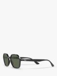 Ray-Ban RB4361 Unisex Irregular Sunglasses, Shiny Black/Green
