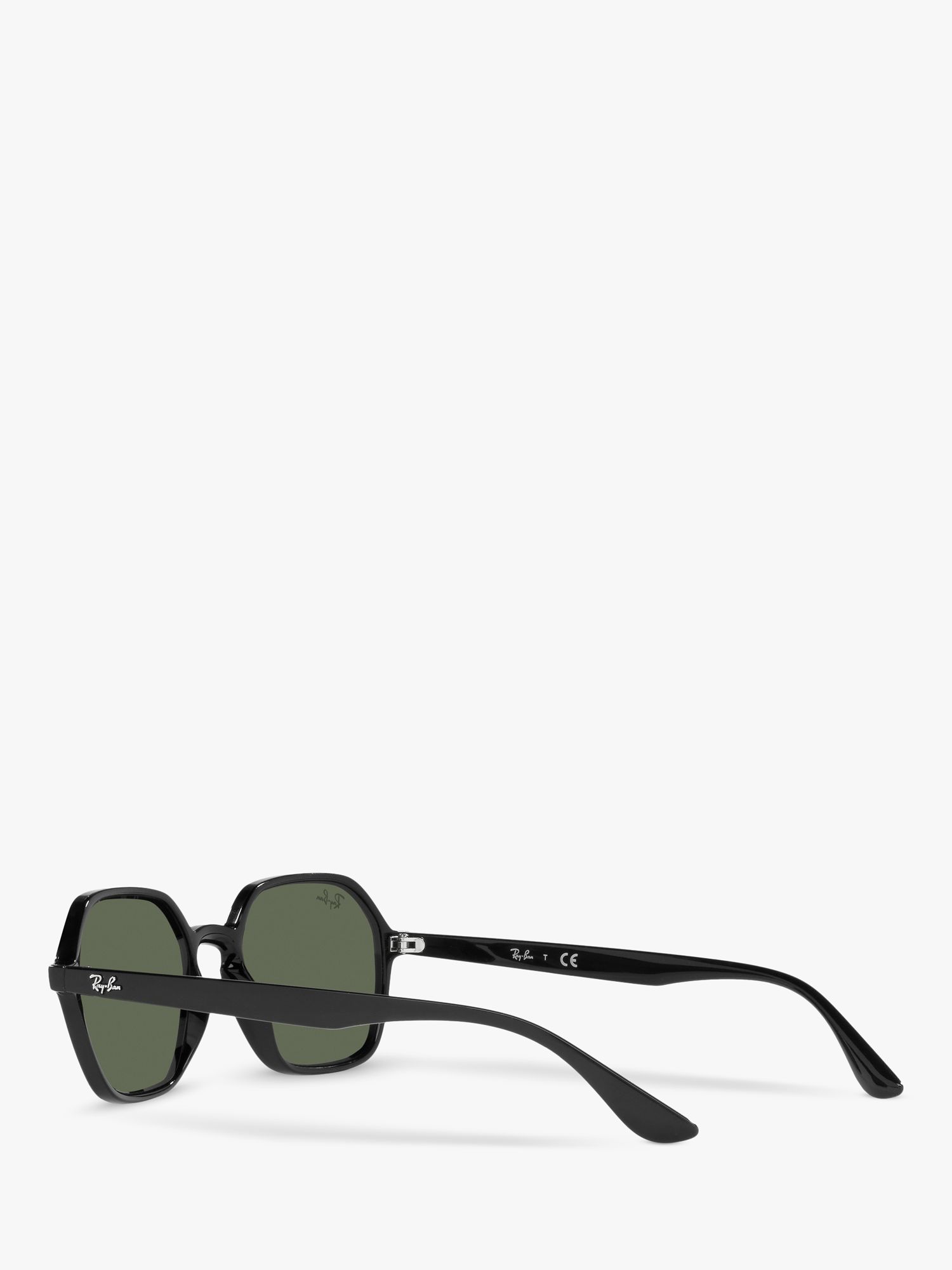 Buy Ray-Ban RB4361 Unisex Irregular Sunglasses, Shiny Black/Green Online at johnlewis.com