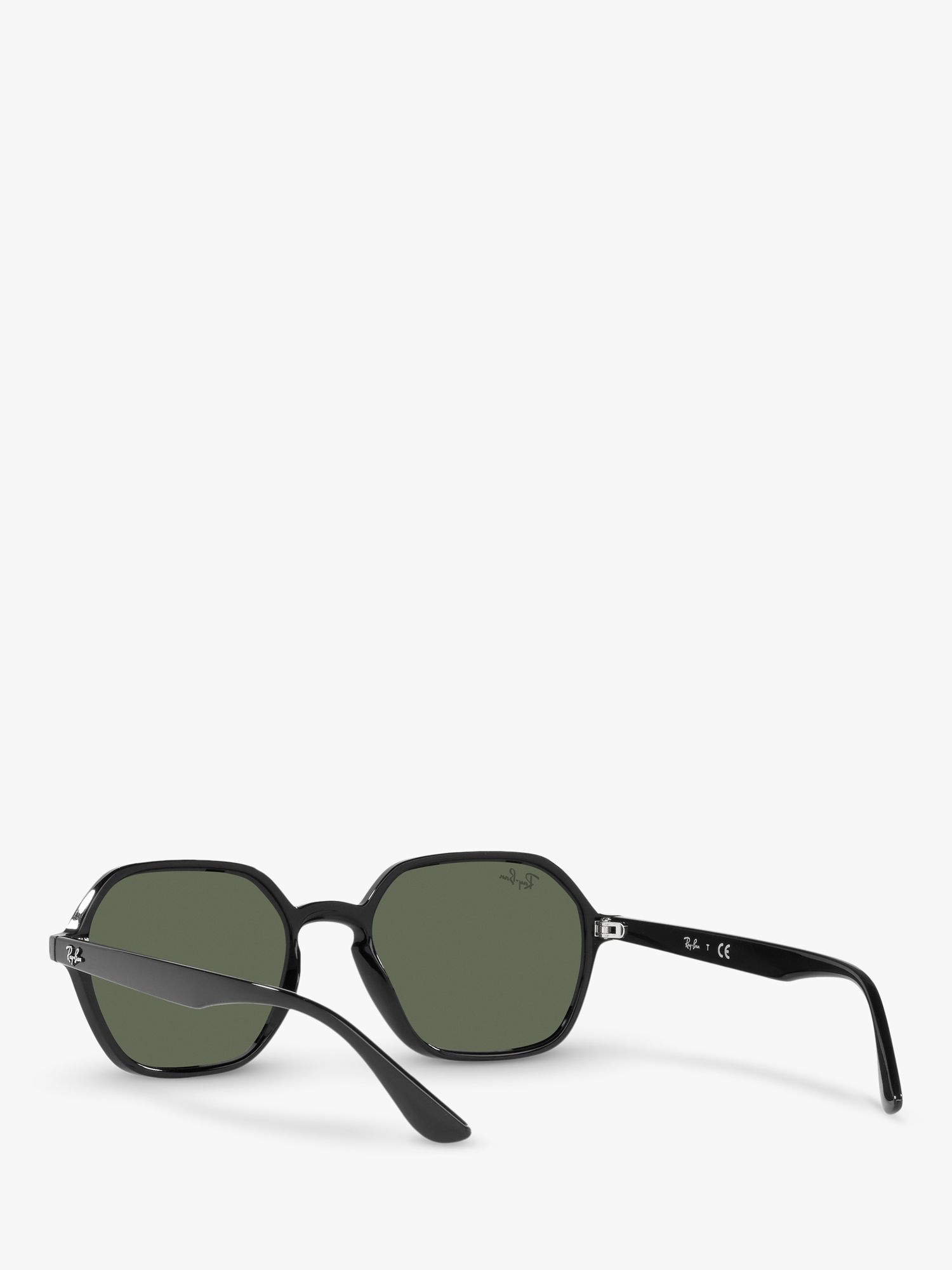 Buy Ray-Ban RB4361 Unisex Irregular Sunglasses, Shiny Black/Green Online at johnlewis.com