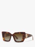 Burberry BE4344 Women's Square Polarised Sunglasses, Light Havana/Brown