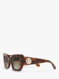 Burberry BE4344 Women's Square Polarised Sunglasses, Light Havana/Brown