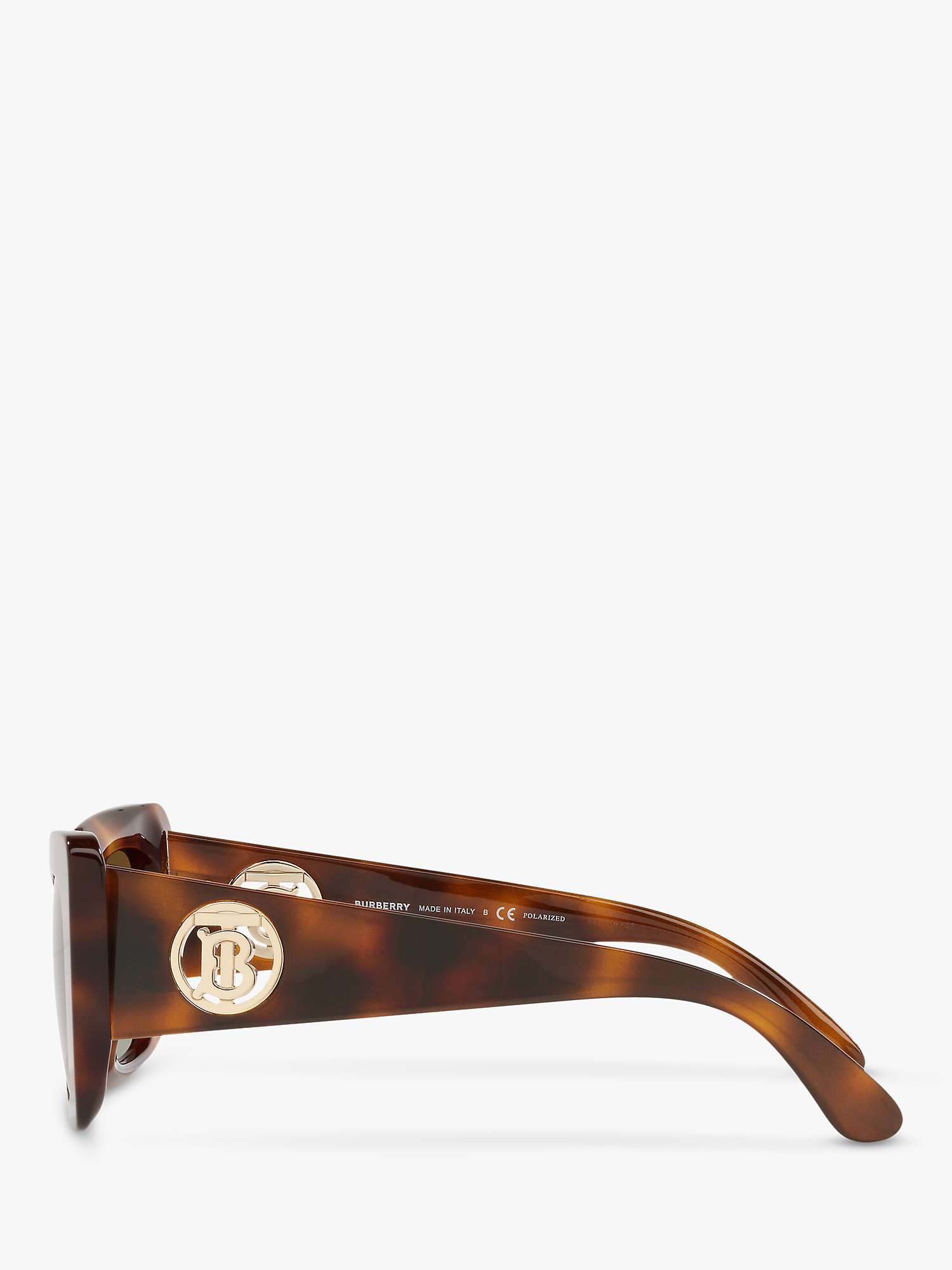 Buy Burberry BE4344 Women's Square Polarised Sunglasses, Light Havana/Brown Online at johnlewis.com