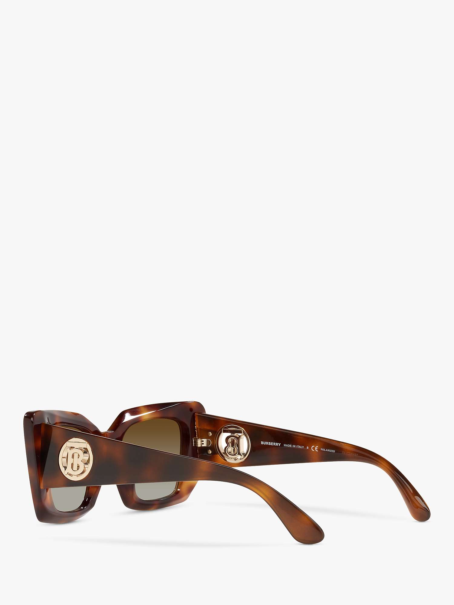 Buy Burberry BE4344 Women's Square Polarised Sunglasses, Light Havana/Brown Online at johnlewis.com