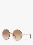 Chloé CH0047S Women's Scalloped Round Sunglasses
