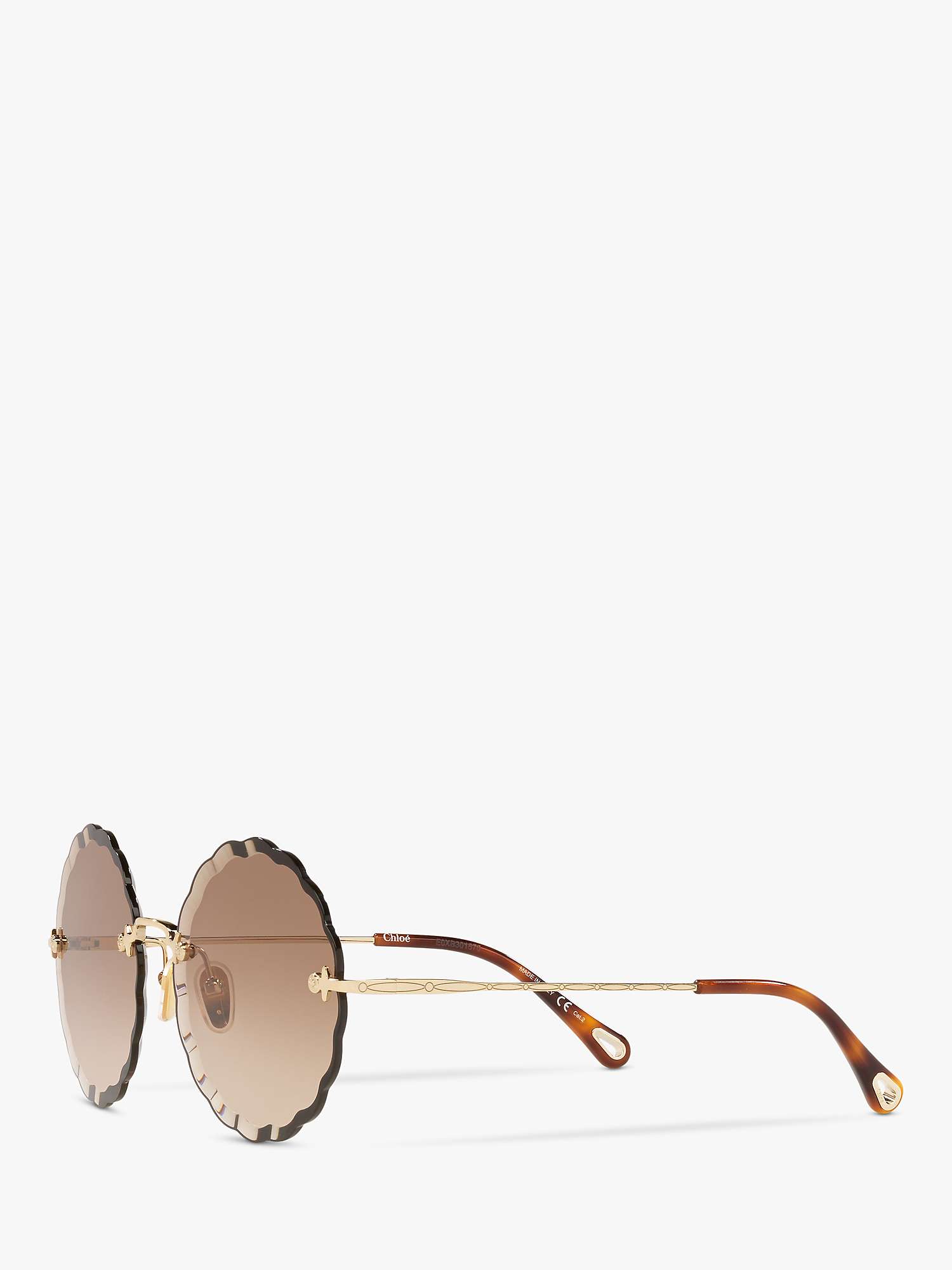 Buy Chloé CH0047S Women's Scalloped Round Sunglasses Online at johnlewis.com