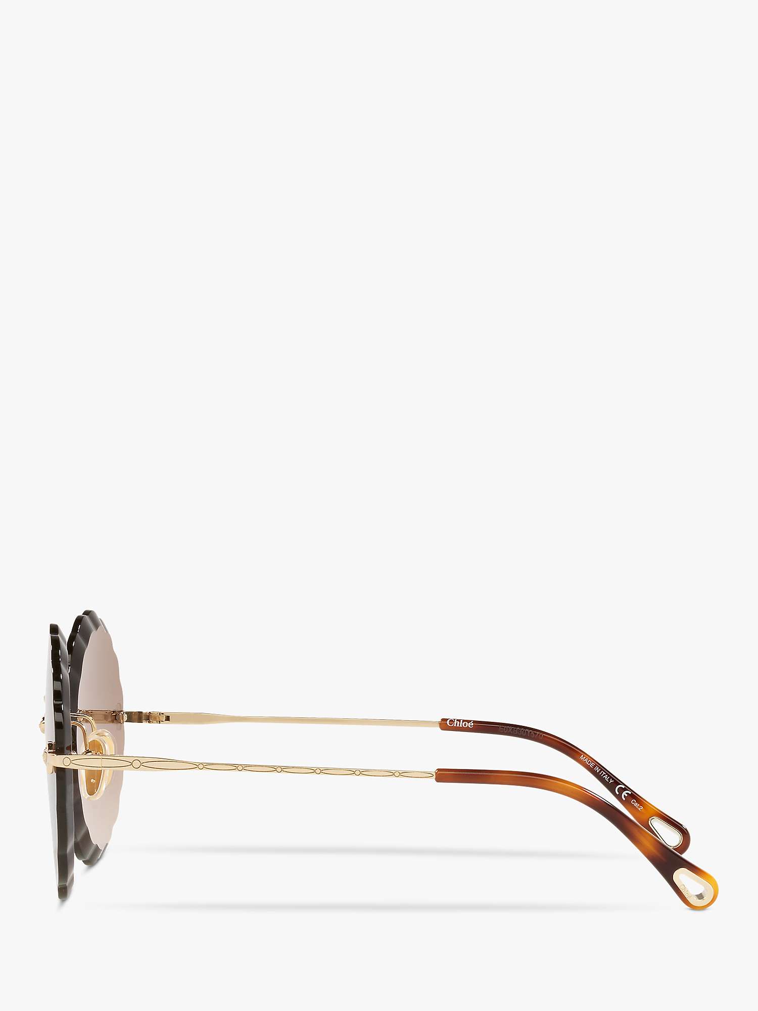 Buy Chloé CH0047S Women's Scalloped Round Sunglasses Online at johnlewis.com
